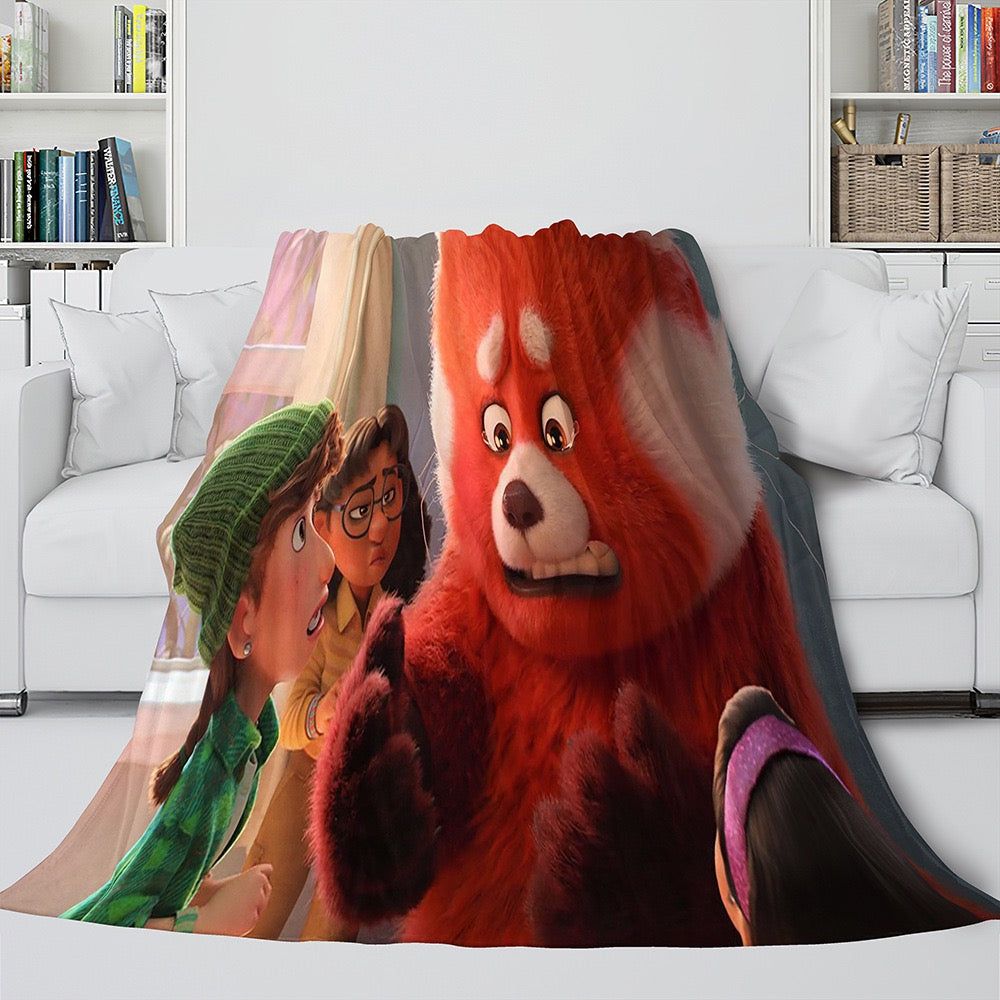 Turning Red 3D Printed Plush Blanket Flannel Fleece Throw Warm Gift for Kids Adults