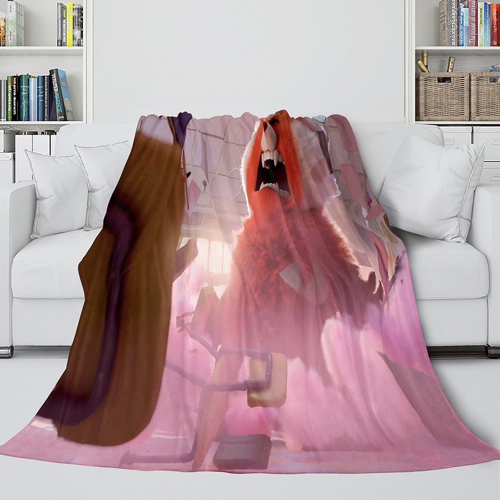 Turning Red 3D Printed Plush Blanket Flannel Fleece Throw Warm Gift for Kids Adults