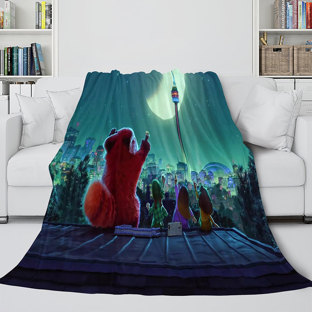 Turning Red 3D Printed Plush Blanket Flannel Fleece Throw Warm Gift for Kids Adults