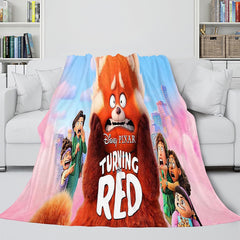 Turning Red 3D Printed Plush Blanket Flannel Fleece Throw Warm Gift for Kids Adults