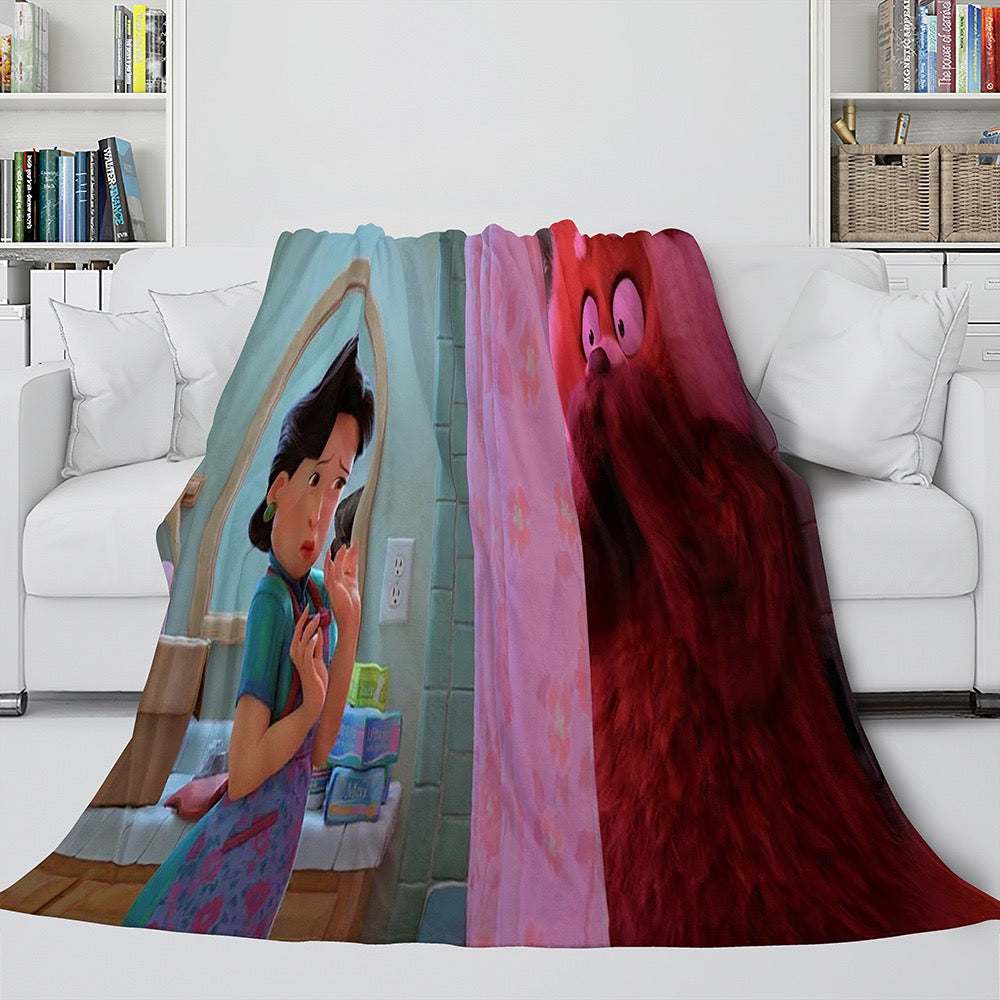 Turning Red 3D Printed Plush Blanket Flannel Fleece Throw Warm Gift for Kids Adults