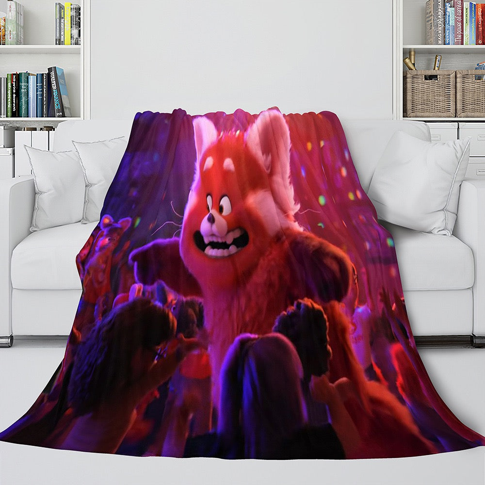 Turning Red 3D Printed Plush Blanket Flannel Fleece Throw Warm Gift for Kids Adults