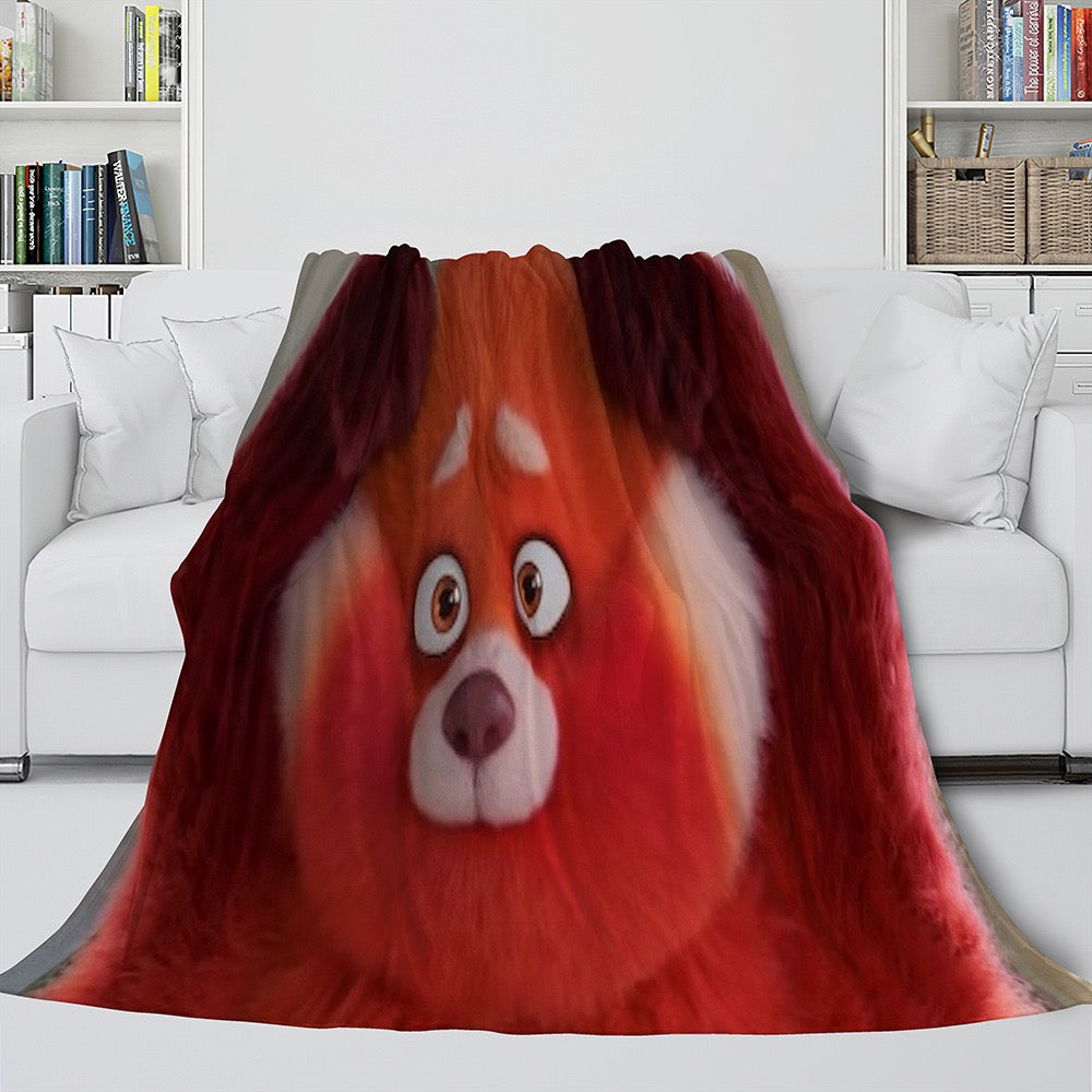 Turning Red 3D Printed Plush Blanket Flannel Fleece Throw Warm Gift for Kids Adults