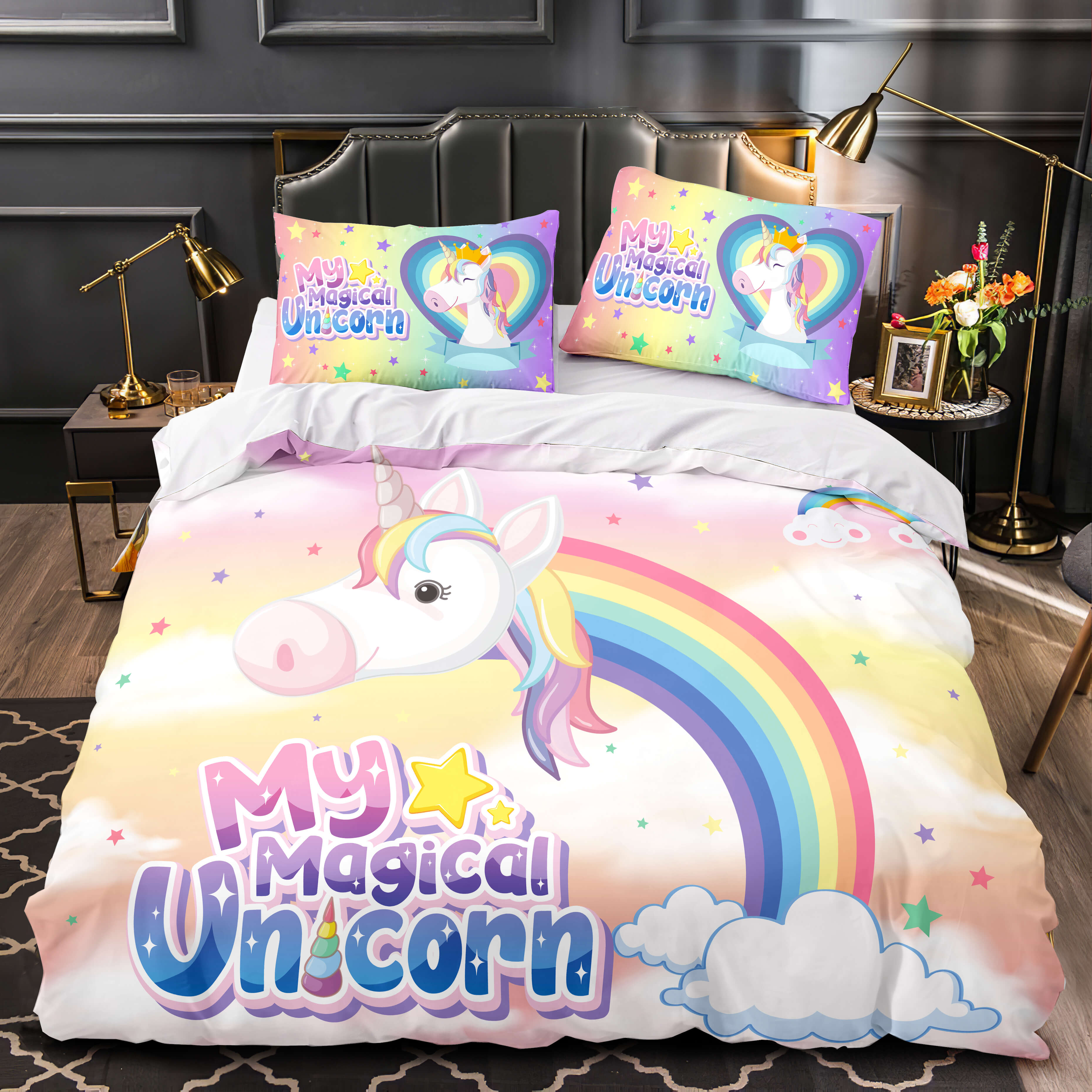 2024 NEW Unicorn Bedding Set Quilt Duvet Cover Bedding Sets for Kids Gift