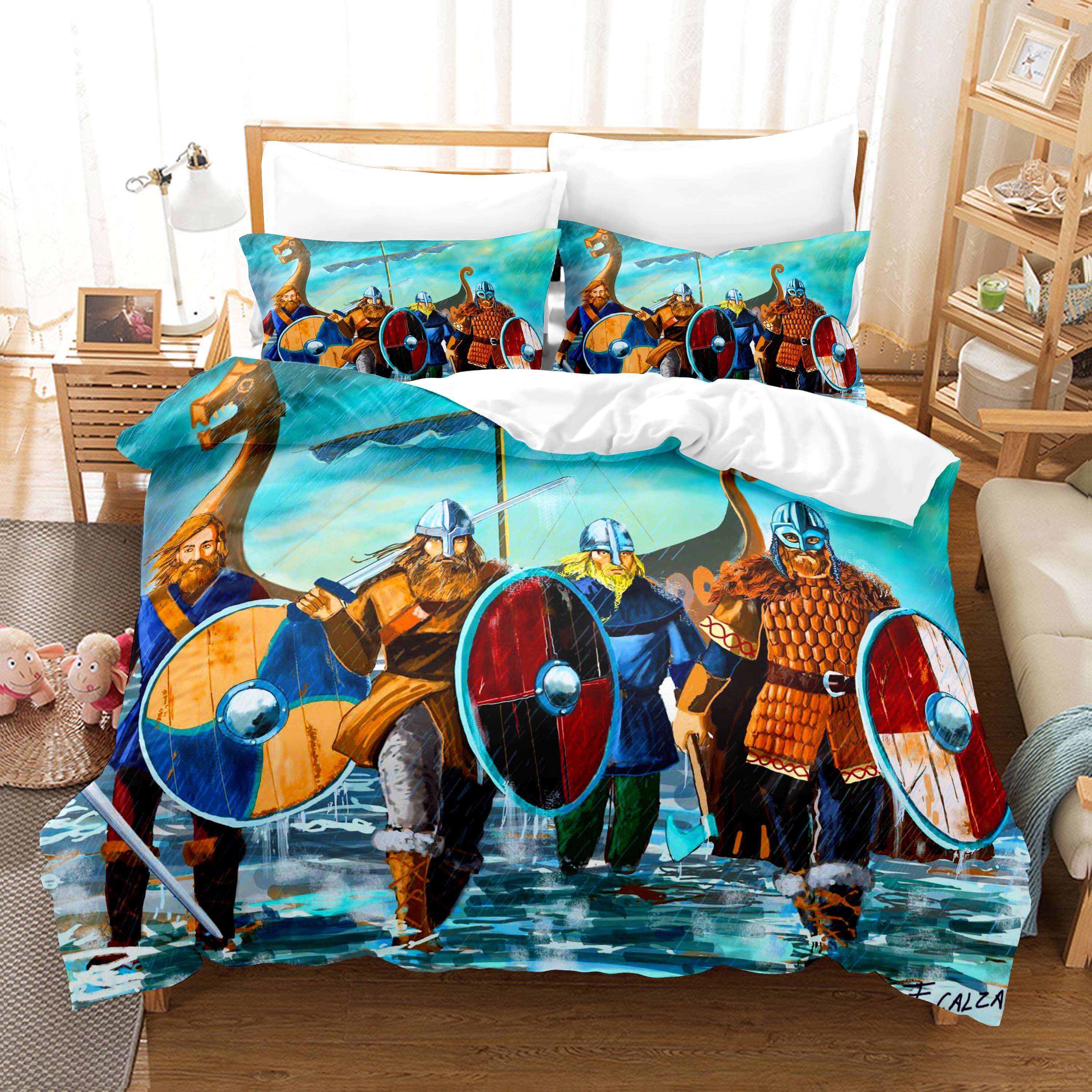 2024 NEW Viking Cosplay Bedding Set Quilt Cover Without Filler