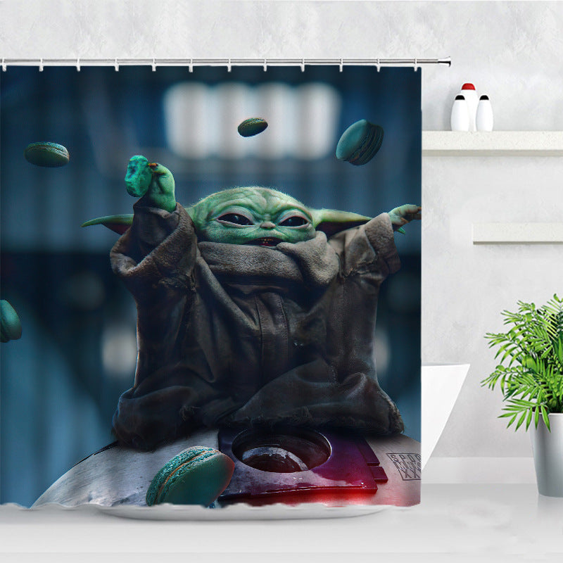 Yoda Baby Shower Curtain Waterproof Bath Curtains Bathroom Decor With Hooks