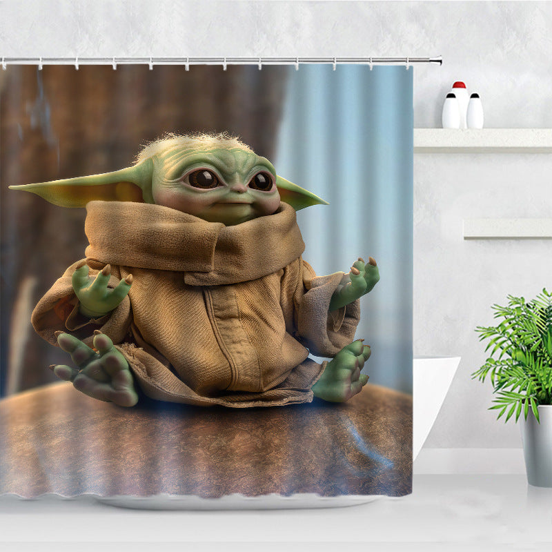 Yoda Baby Shower Curtain Waterproof Bath Curtains Bathroom Decor With Hooks