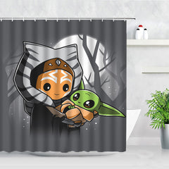 Yoda Baby Shower Curtain Waterproof Bath Curtains Bathroom Decor With Hooks