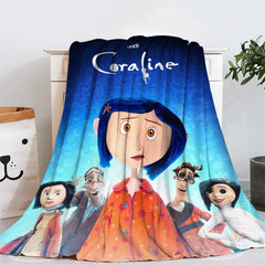 Coraline and the Secret Door 3D Printed Plush Blanket Flannel Fleece Throw