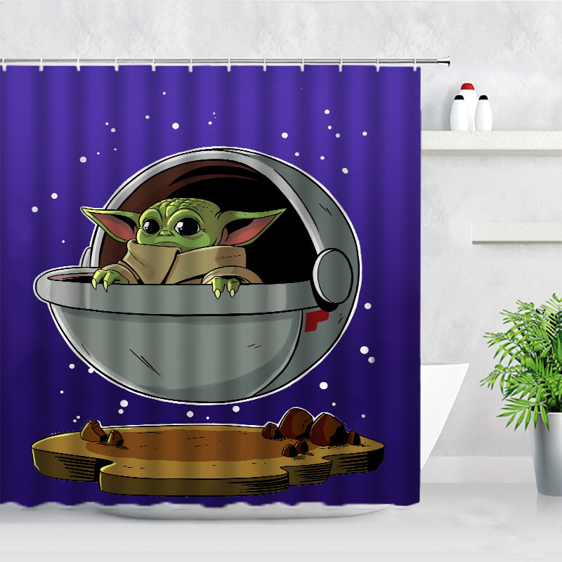 Yoda Baby Shower Curtain Waterproof Bath Curtains Bathroom Decor With Hooks