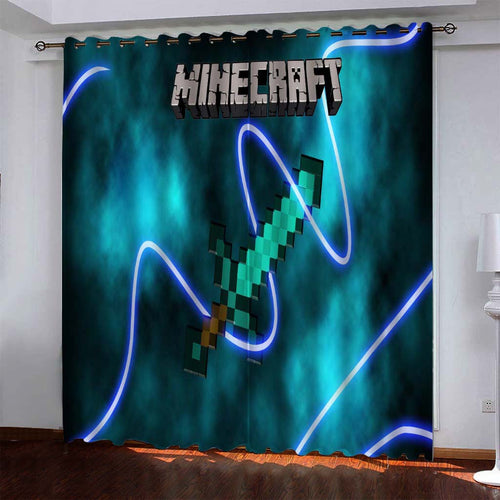 Minecraft #6 Blackout Curtains For Window Treatment Set For Living Room Bedroom