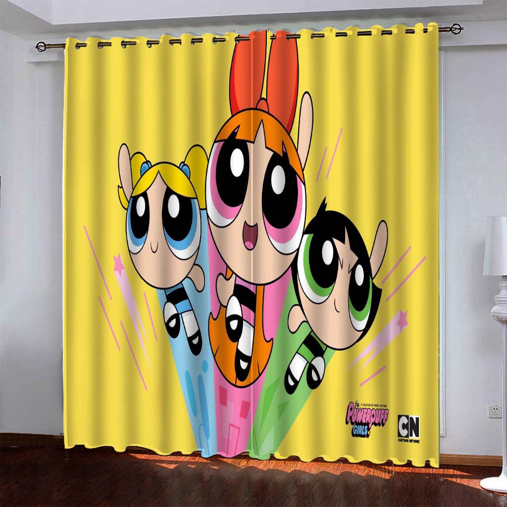 The Powerpuff Girls Blackout Curtain for Window Treatment Set for Living Room Bedroom